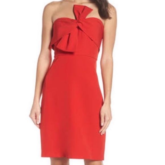 sam edelman strapless bow dress